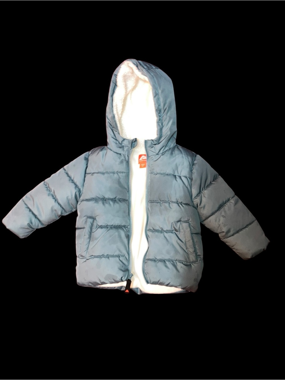 Ozark Trail Light Blue Puffer Jacket with White Sherpa Lining